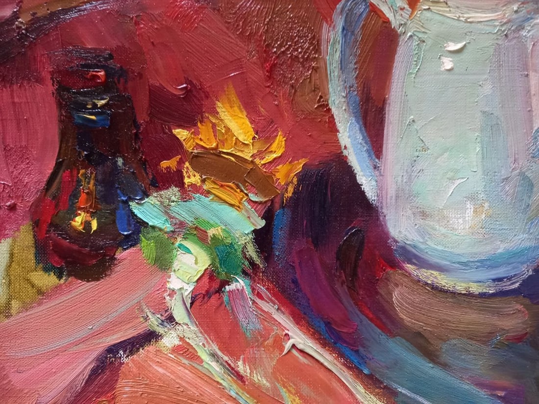 Oil painting Evening sunflowers Alex Ditriev - 7