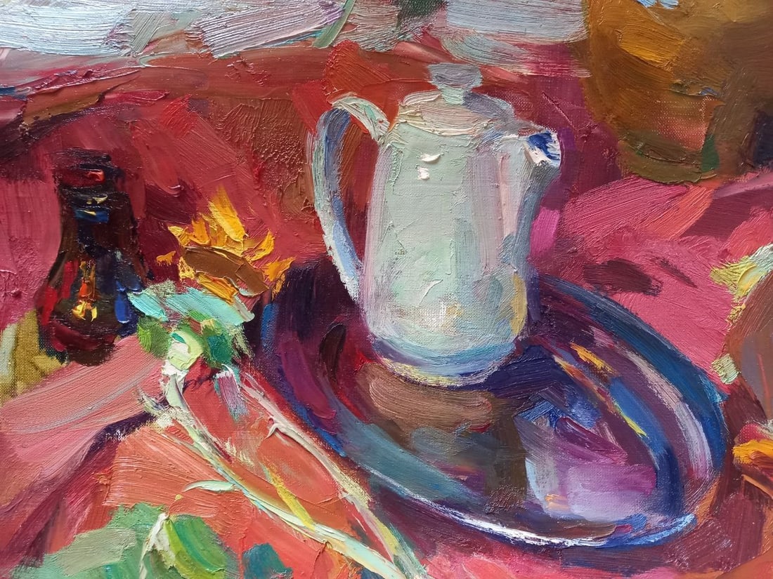 Oil painting Evening sunflowers Alex Ditriev - 8