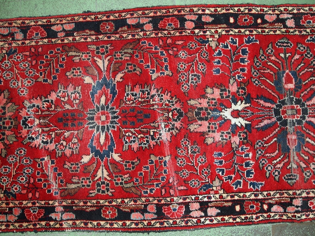 Handmade antique Persian Lilihan runner 2.7' x 23.3' (84cm x 712cm) 1910s - 10