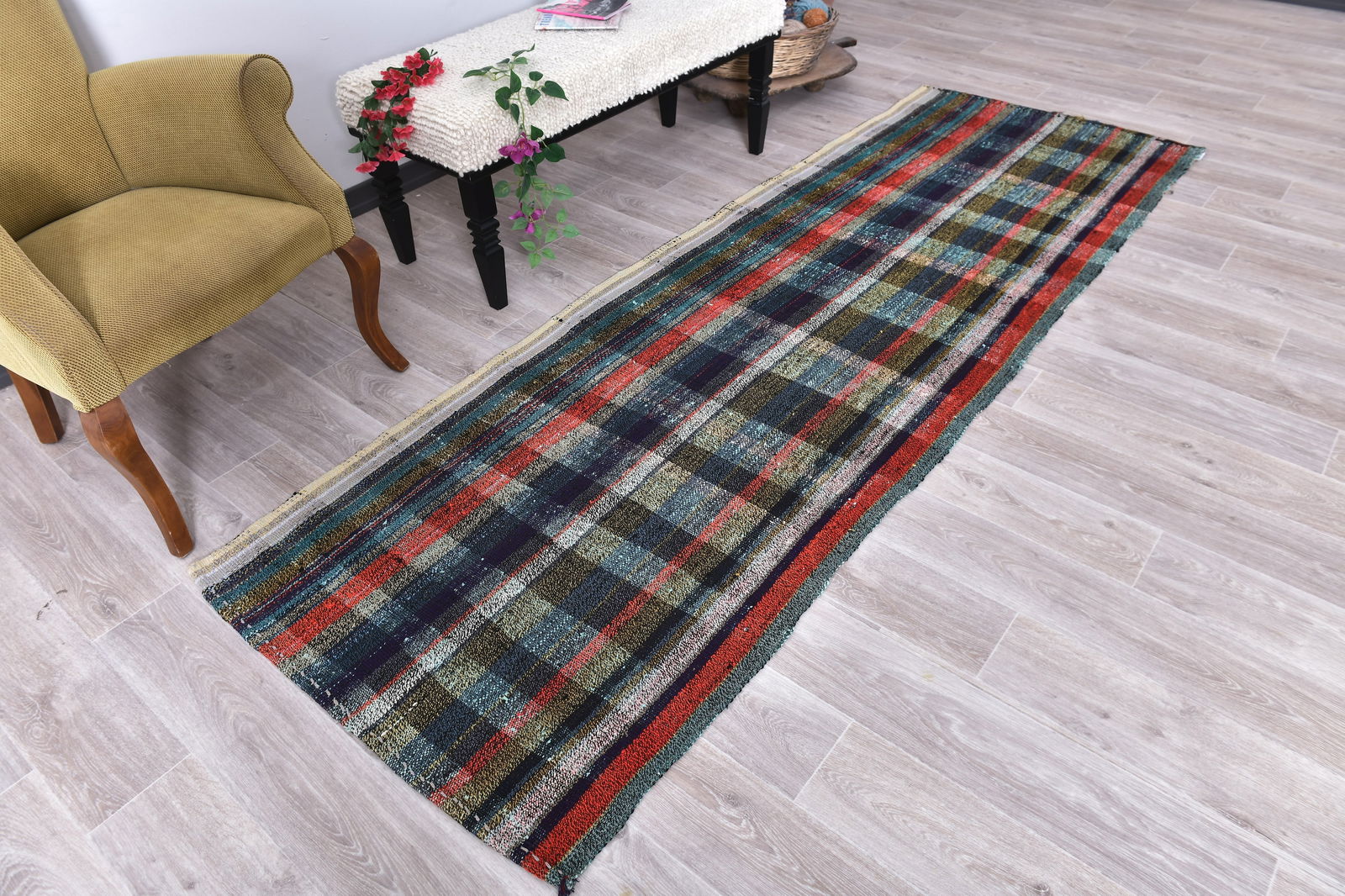 3'2'' x 9'7'' Turkish Flatweave Kilim Rug - 241817 - 2