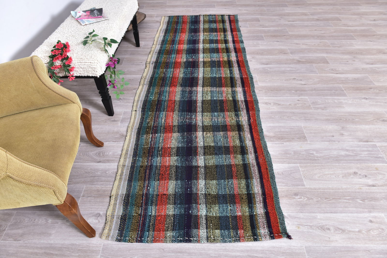 3'2'' x 9'7'' Turkish Flatweave Kilim Rug - 241817 - 3