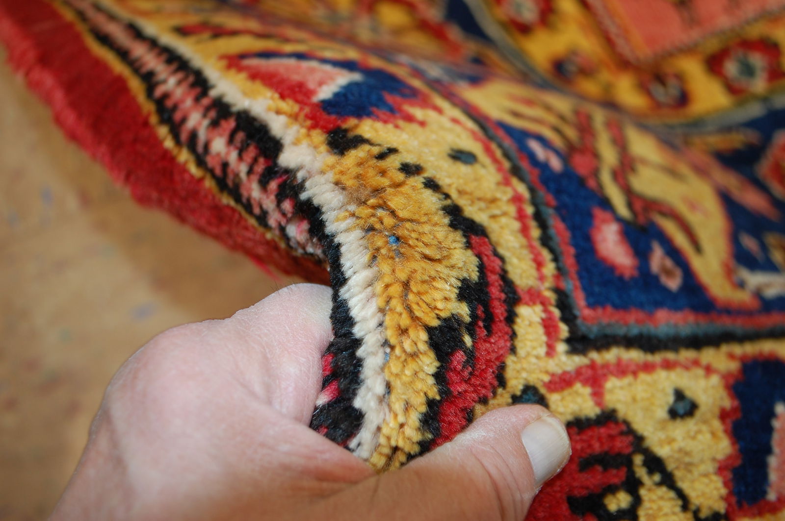 OLD,ANTIQUE CAUCASIAN RUG 10'2" X 7'6" - 17