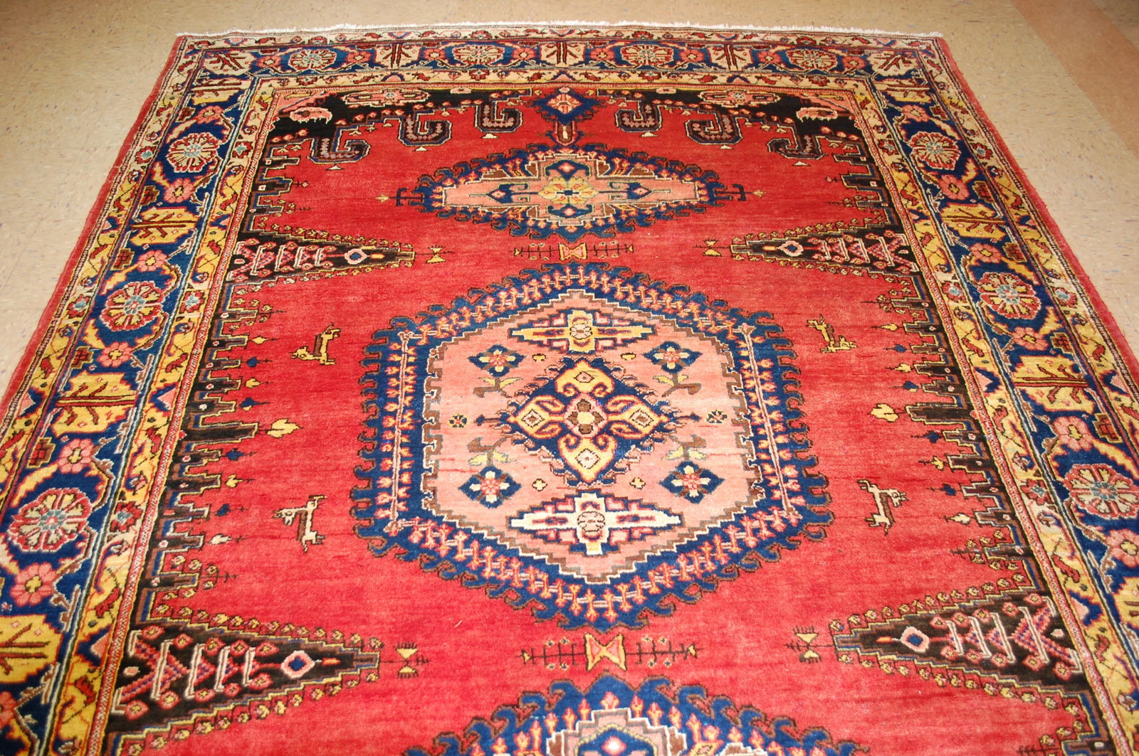 OLD,ANTIQUE CAUCASIAN RUG 10'2" X 7'6" - 2