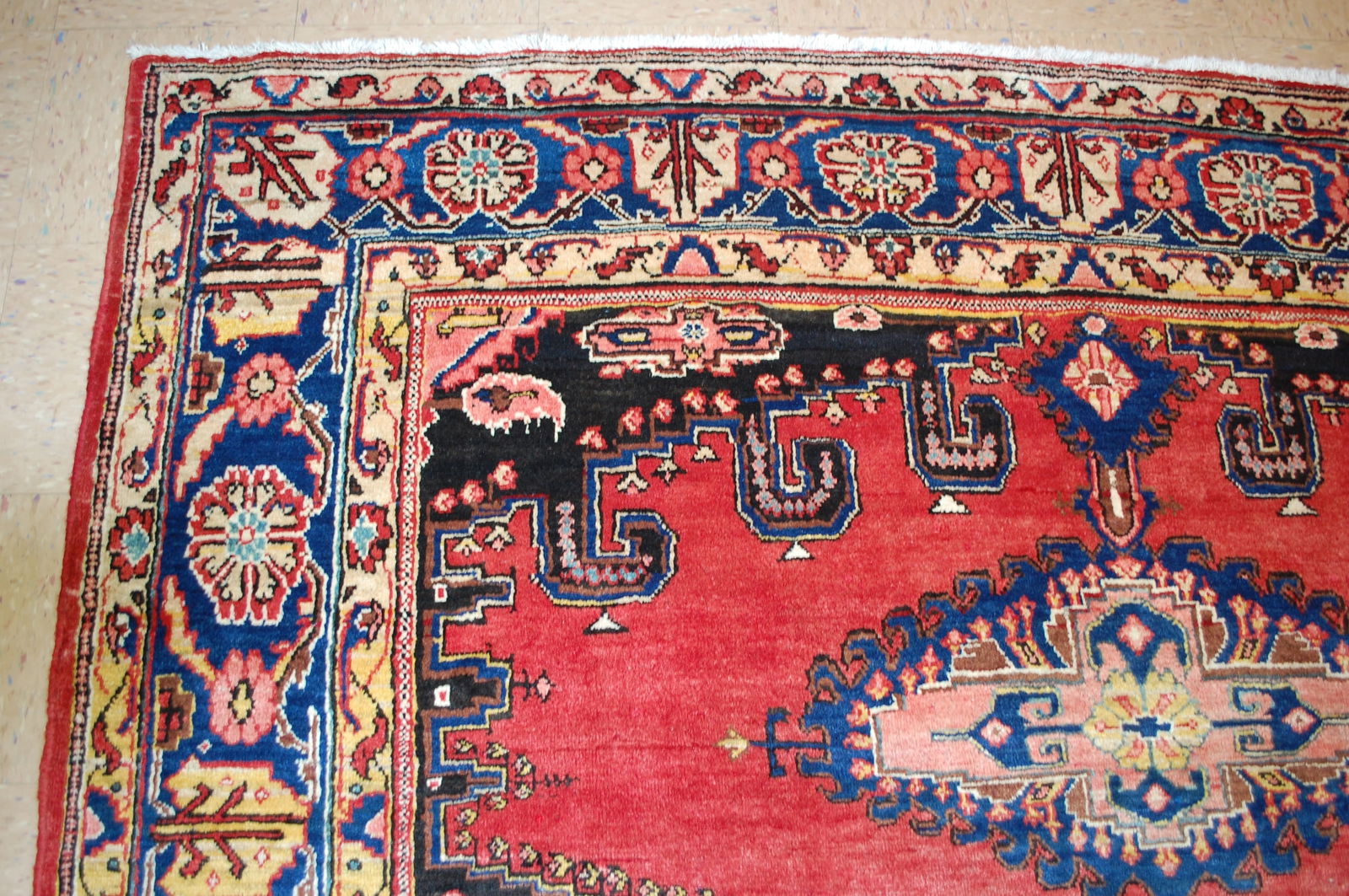 OLD,ANTIQUE CAUCASIAN RUG 10'2" X 7'6" - 4