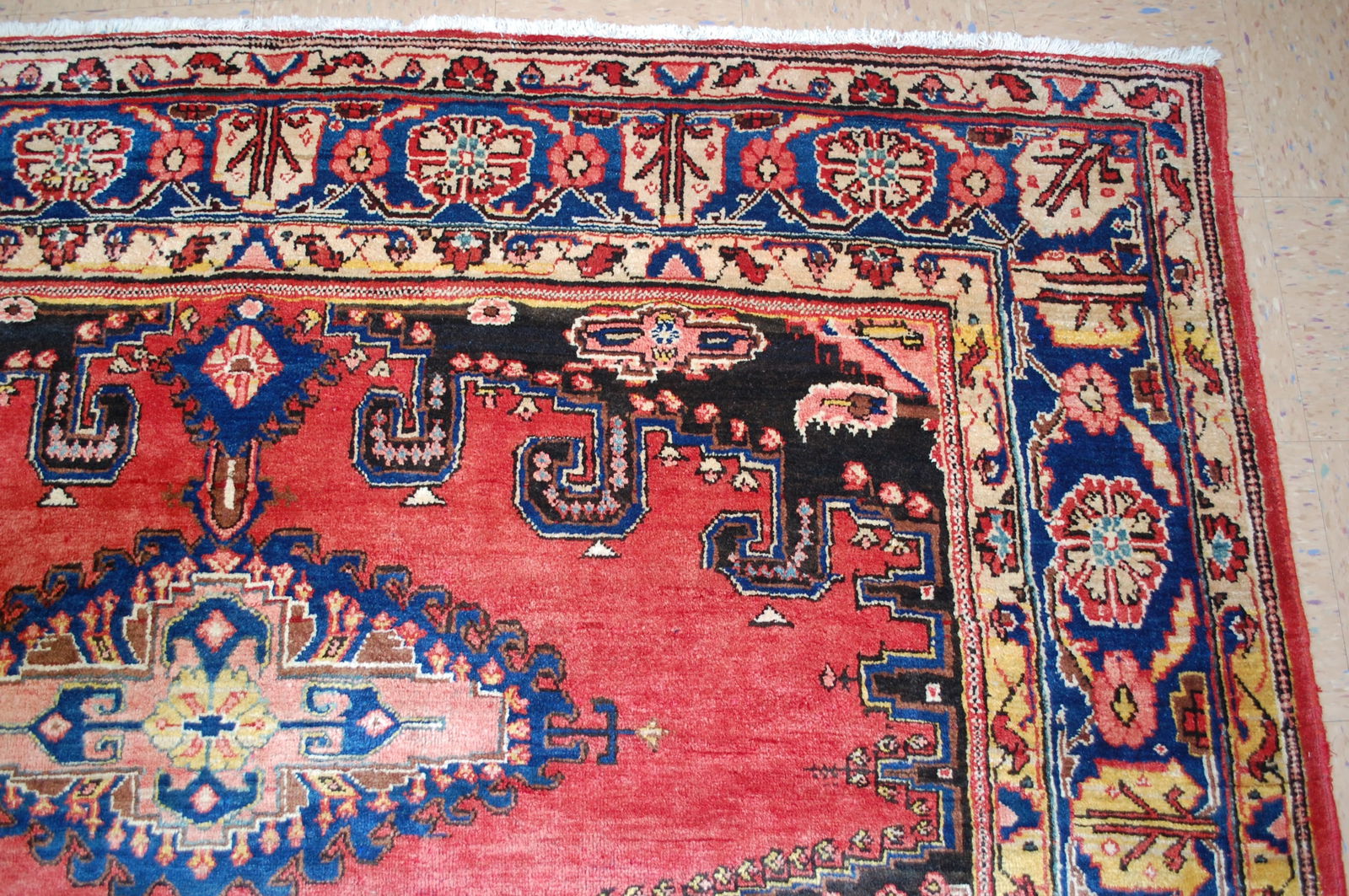 OLD,ANTIQUE CAUCASIAN RUG 10'2" X 7'6" - 5