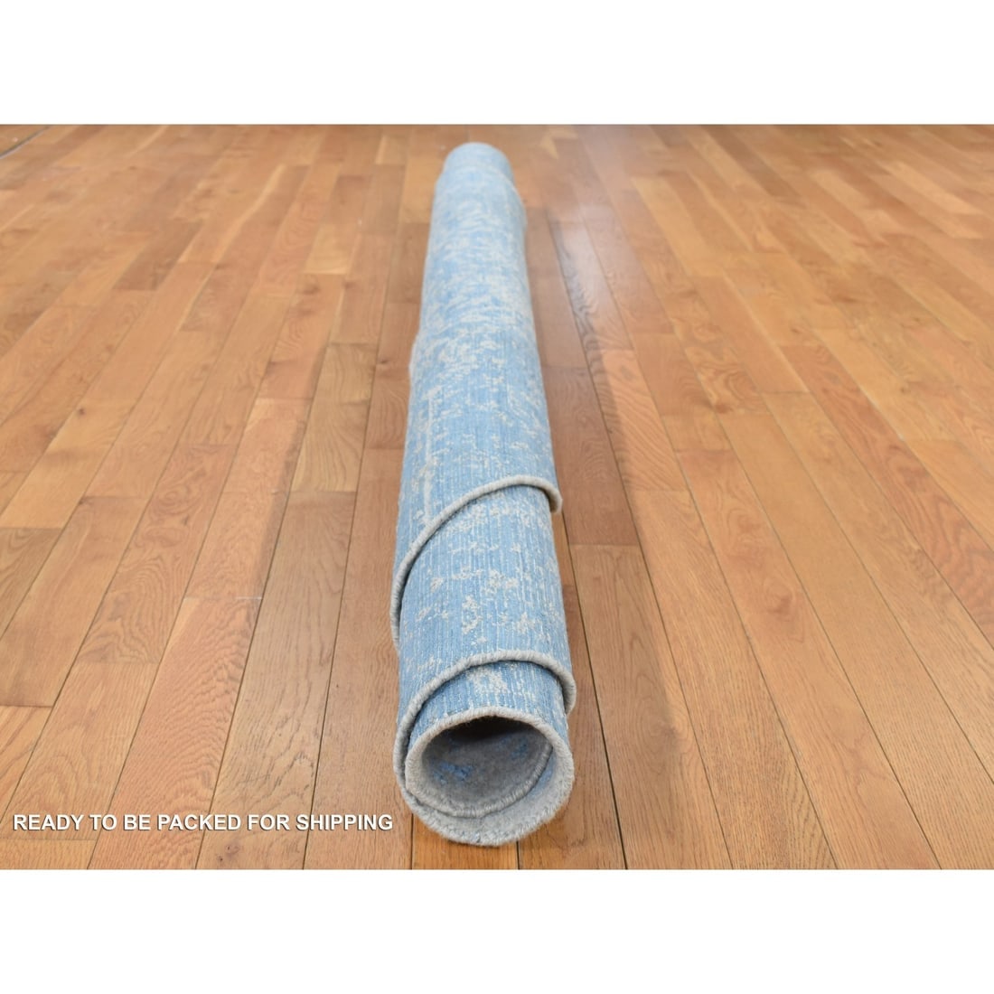 Taupe Color, Jacquard Hand Loomed, Wool and Art Silk, Round Rug - 6