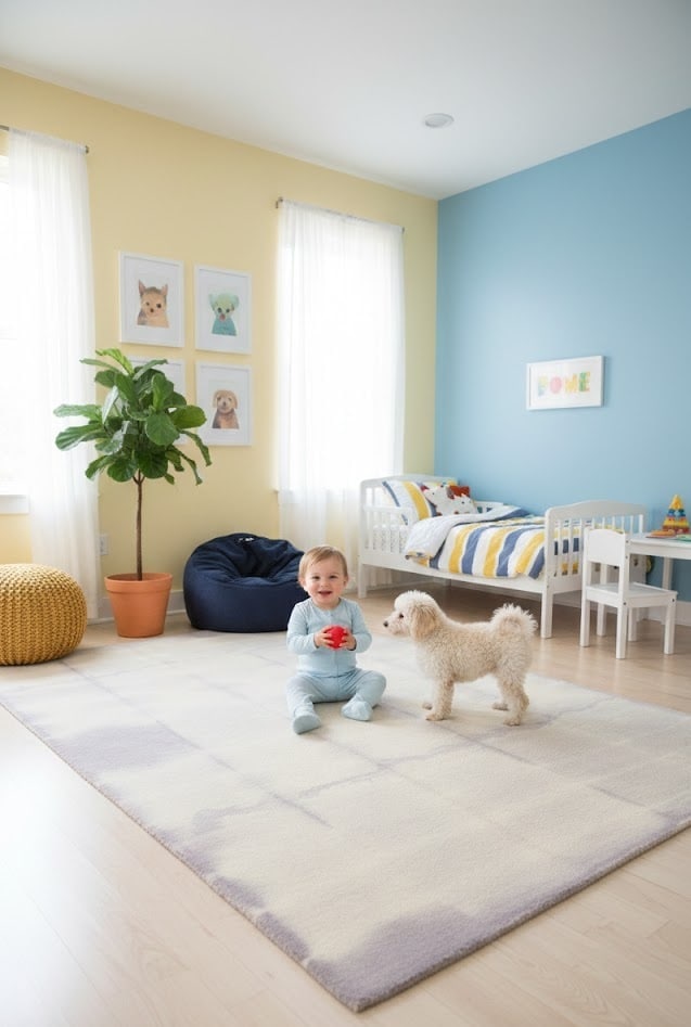 Mauve Tie-Dye 5X8 Hand-Tufted Modern Rug - 2