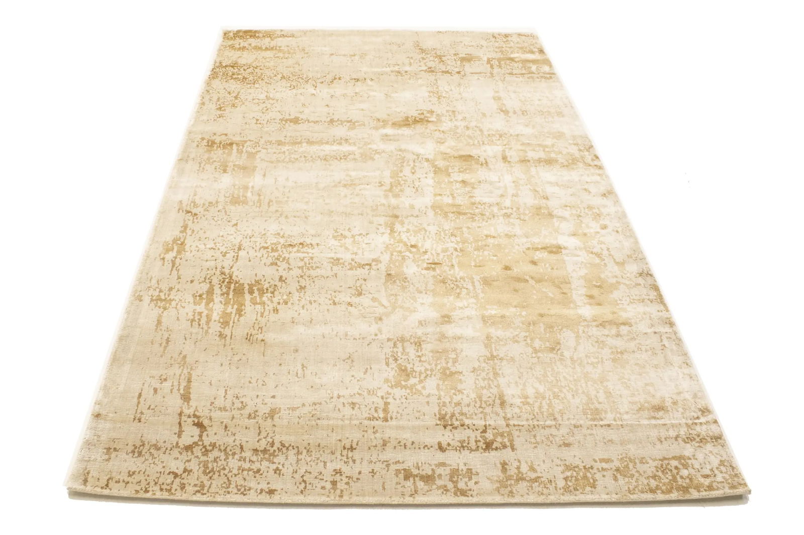 Distressed Beige Brown Abstract 5X8 Hand-Tufted Modern Rug - 16