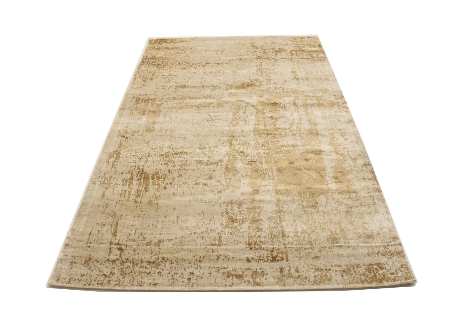 Distressed Beige Brown Abstract 5X8 Hand-Tufted Modern Rug - 3
