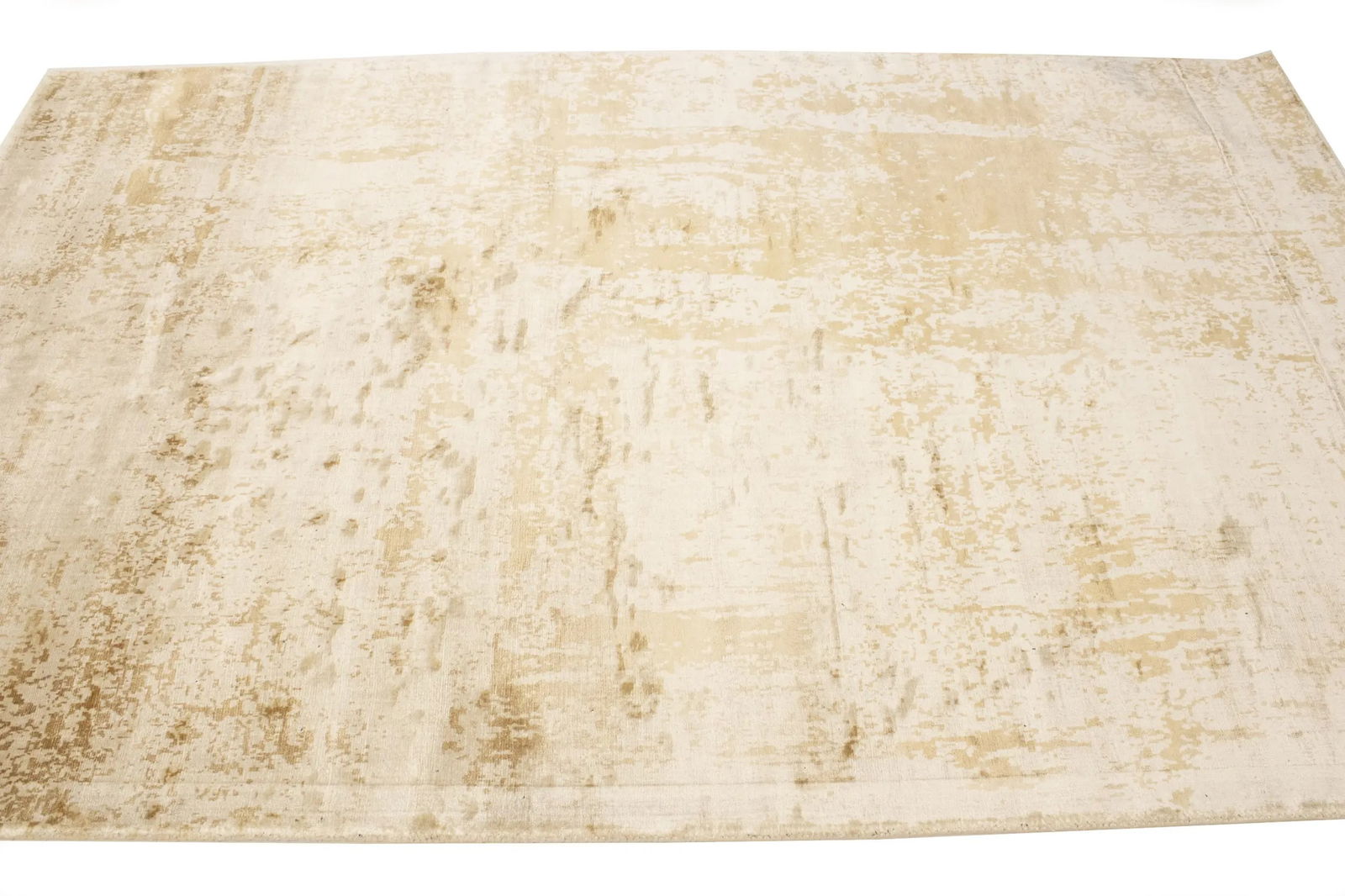 Distressed Beige Brown Abstract 5X8 Hand-Tufted Modern Rug - 7