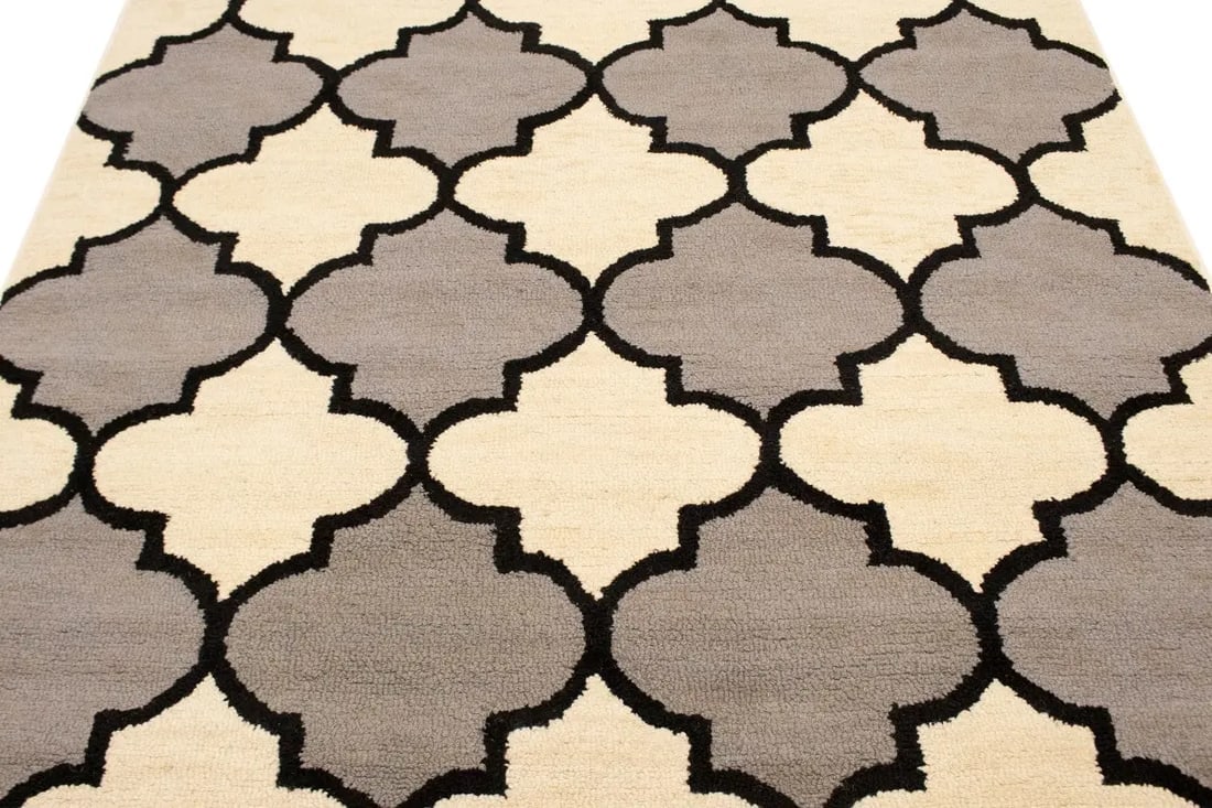 Multicolored Trellis 5X8 Hand-Tufted Modern Rug - 11