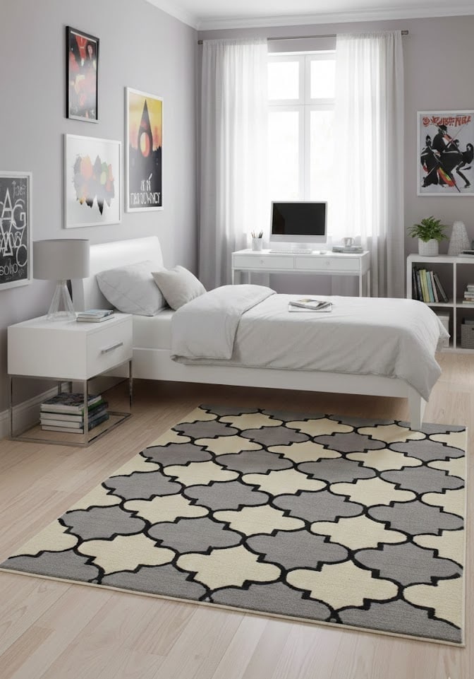 Multicolored Trellis 5X8 Hand-Tufted Modern Rug - 2