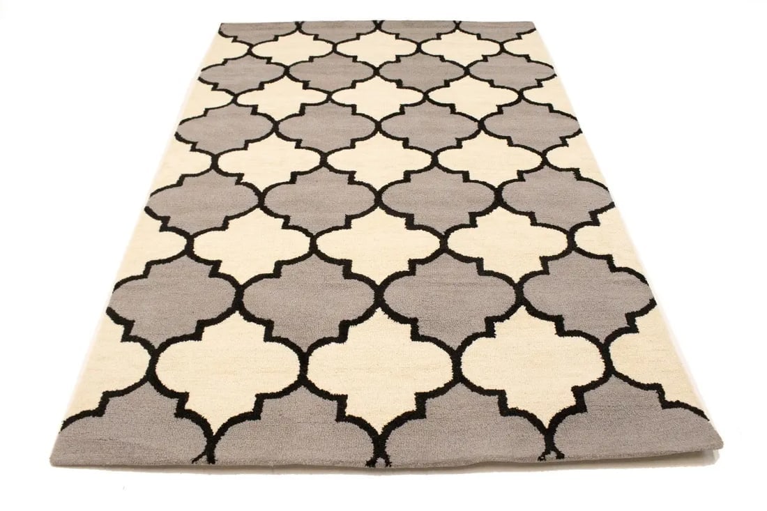 Multicolored Trellis 5X8 Hand-Tufted Modern Rug - 3