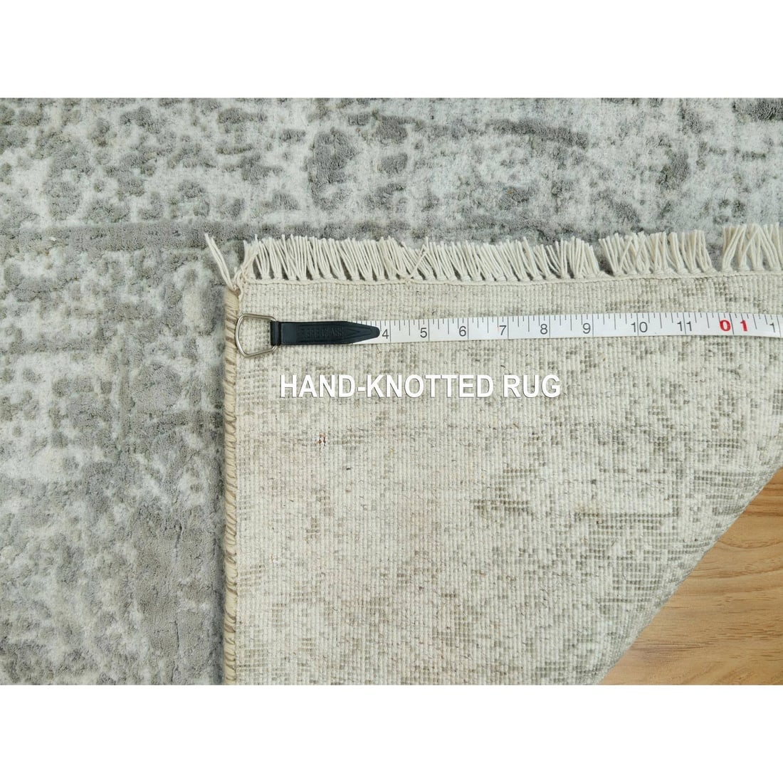 Moorland Gray, Hand Knotted, Soft to Touch, Broken Wool and Silk - 8