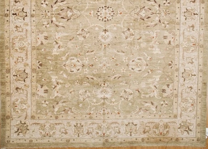 Hand Knotted Agra Sage Green Wool Oriental Area Rug Carpet 11'9" x 14'11" - 2