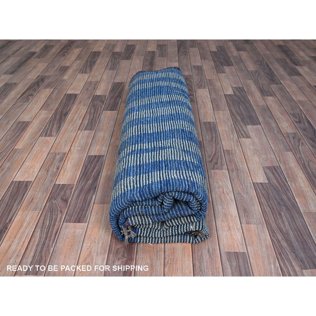 Storm Blue Beni Ourain Moroccan Inspired Design Oriental Rug - 9