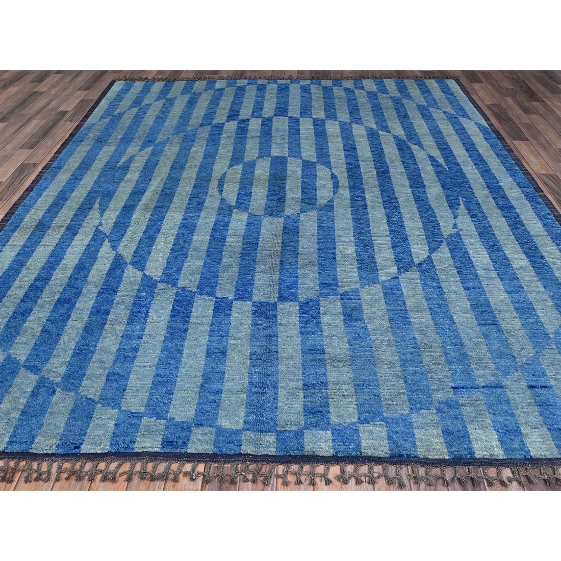Storm Blue Beni Ourain Moroccan Inspired Design Oriental Rug - 2
