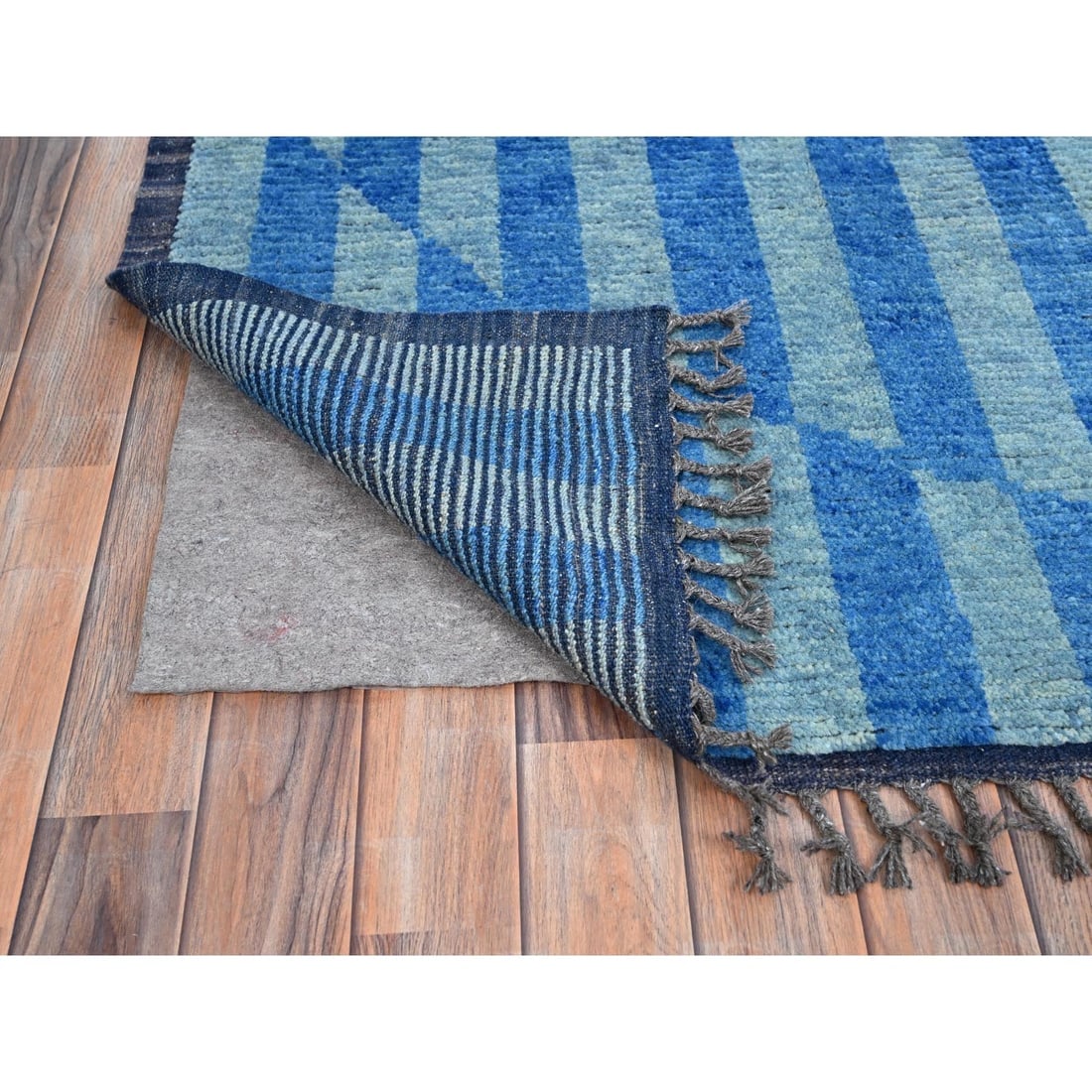 Storm Blue Beni Ourain Moroccan Inspired Design Oriental Rug - 4