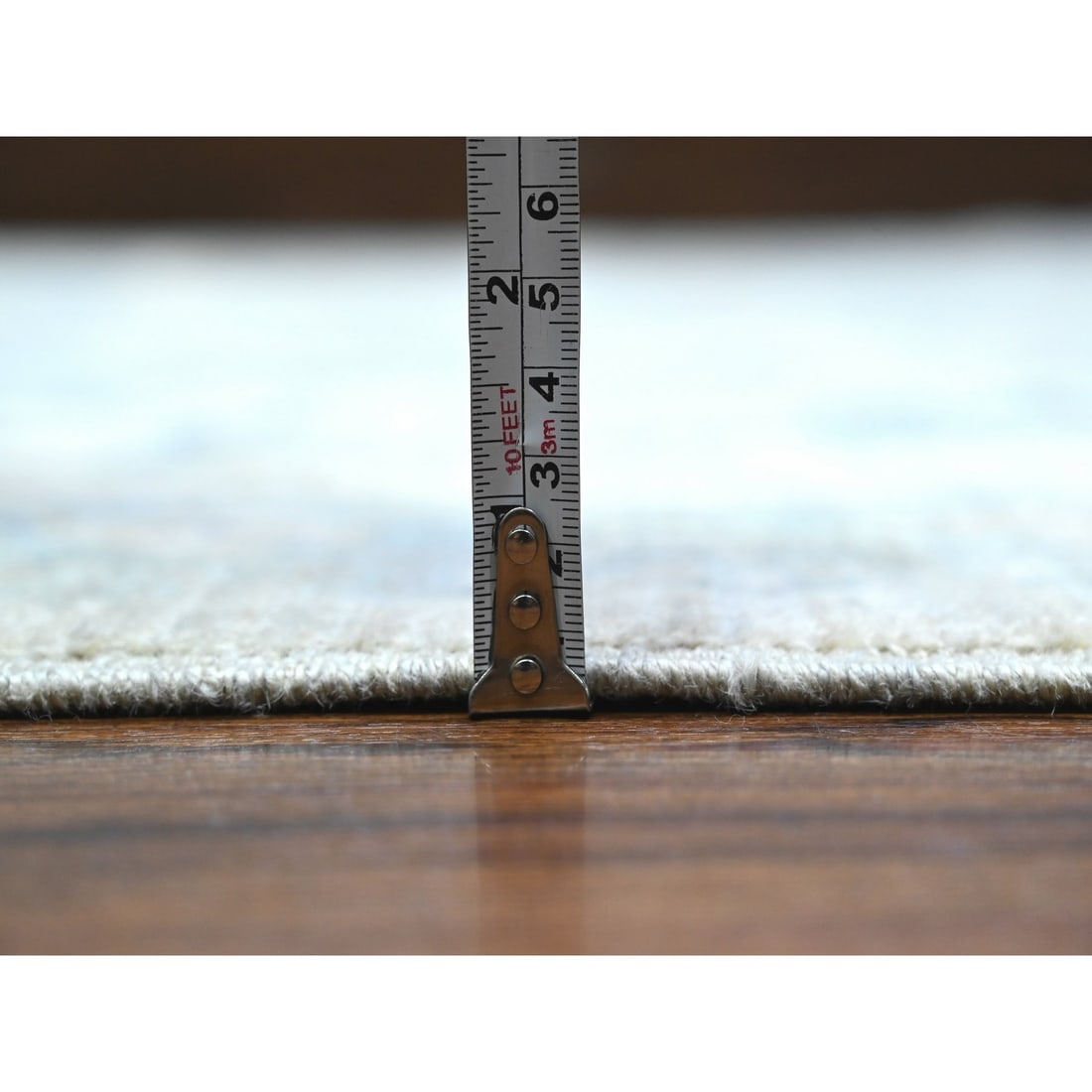 Spanish Gray Organic Wool All Over Mahal Design Oriental Rug - 10