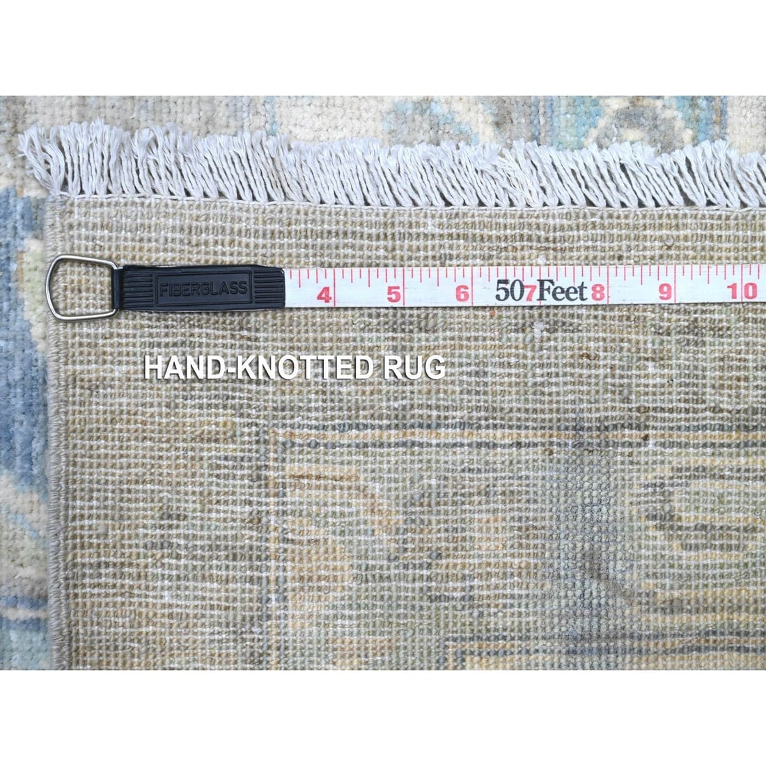 Spanish Gray Organic Wool All Over Mahal Design Oriental Rug - 11