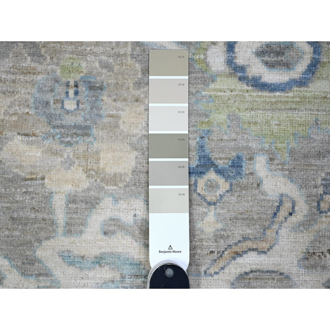 Spanish Gray Organic Wool All Over Mahal Design Oriental Rug - 7