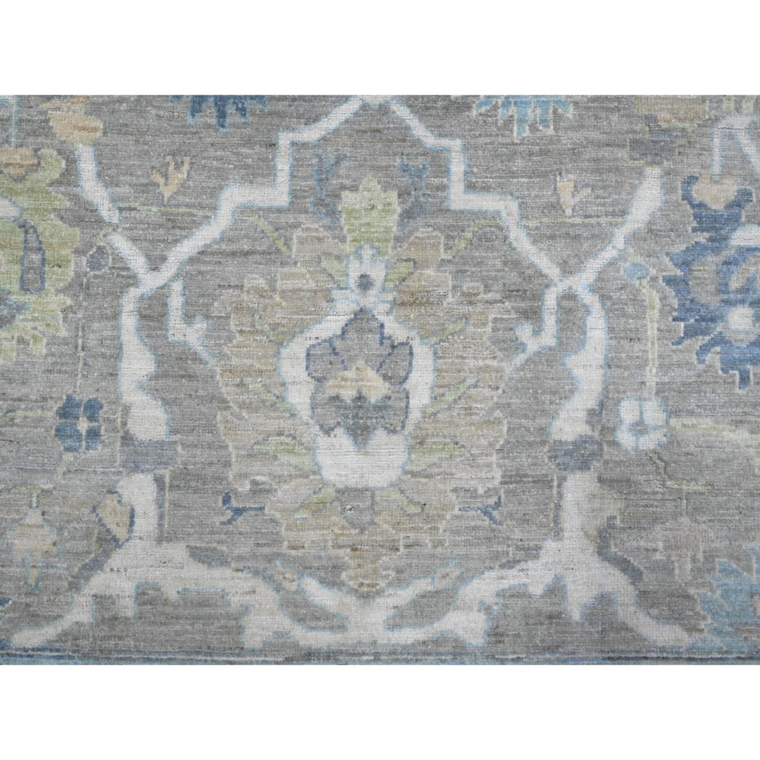 Spanish Gray Organic Wool All Over Mahal Design Oriental Rug - 8