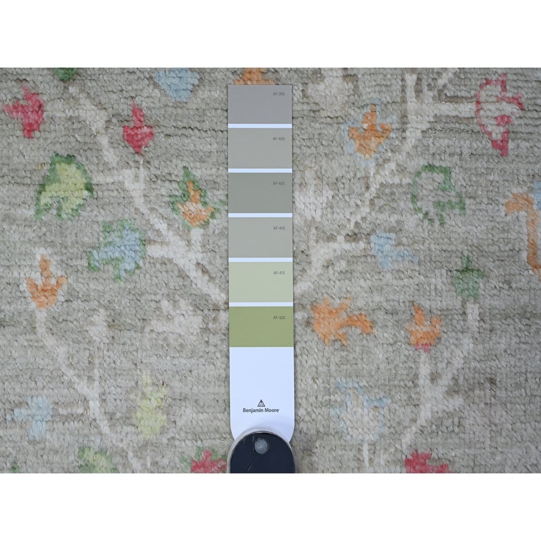 Laurel Green Afghan Angora Oushak Vegetable Dyes Oriental Rug - 3