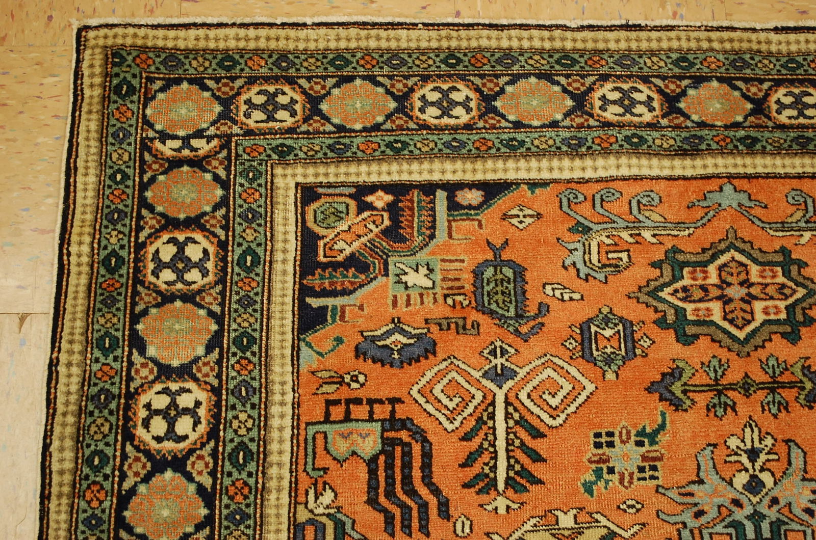 ANTIQUE CAUCASIAN RUG 4.7x9.7 - 5