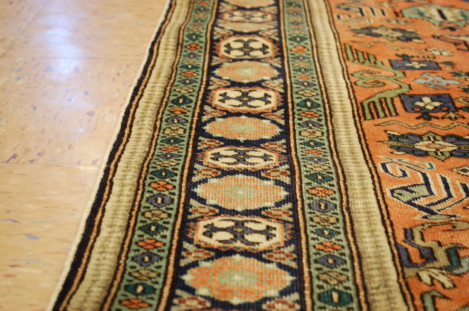 ANTIQUE CAUCASIAN RUG 4.7x9.7 - 9