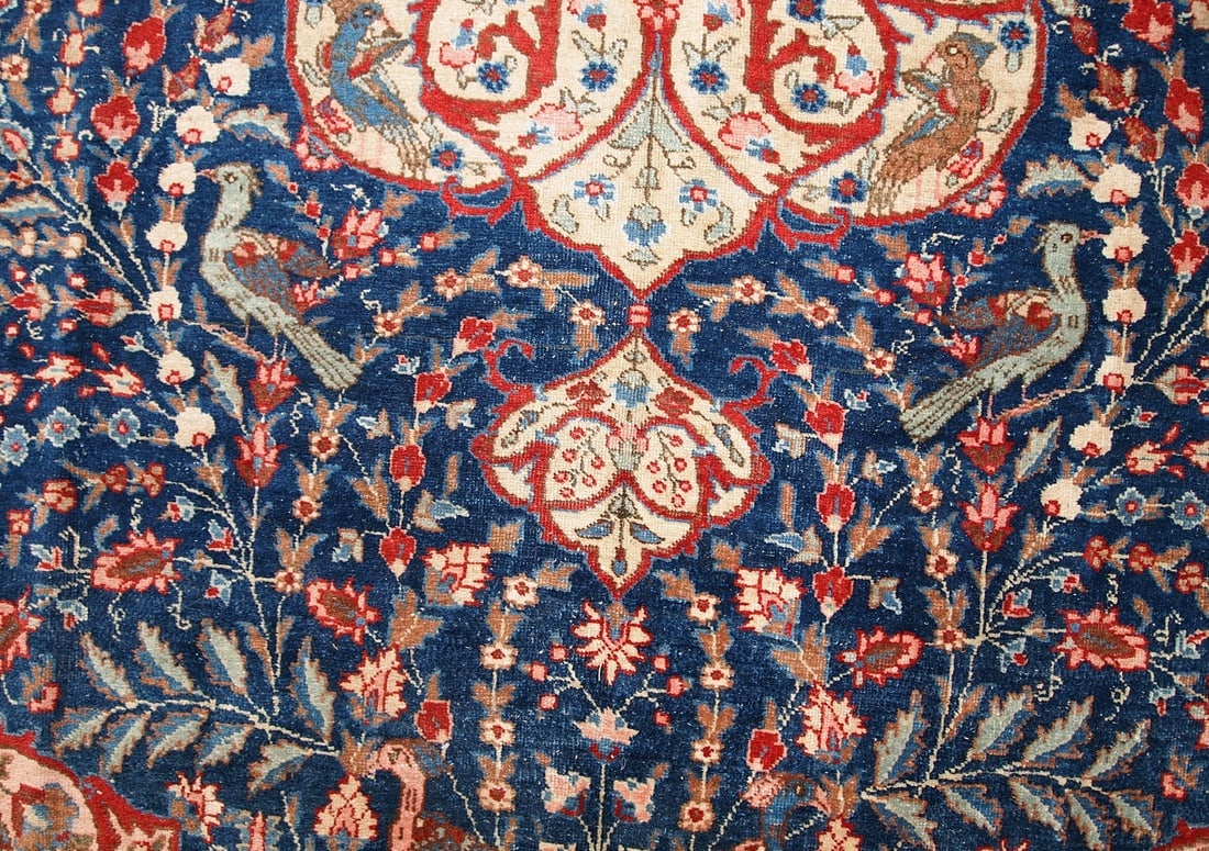 Handmade antique Persian Tabriz rug 6,2' x 9.5' (190cm x 292cm) 1920s - 11