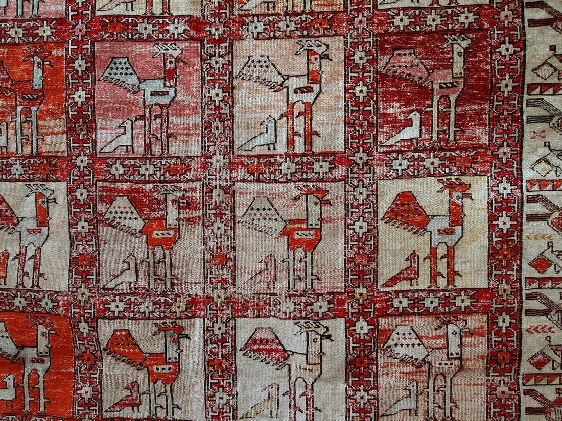 Handmade vintage Persian Sumak silk kilim 4.1' x 6' (125cm x 183cm) 1960s - 5