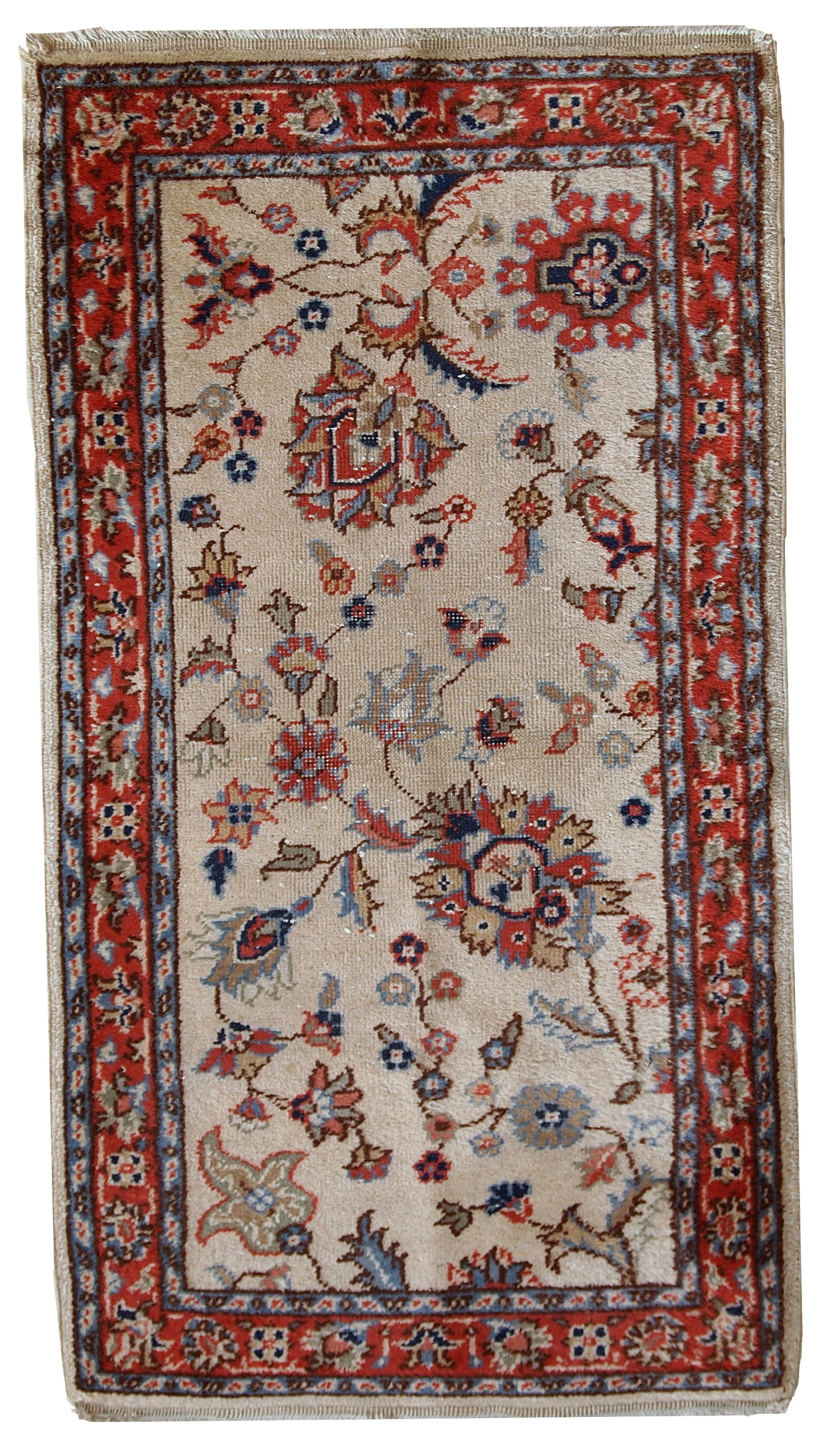 Handmade vintage Pakistani Lahore rug 2.5' x 4.6' ( 77cm x 141cm ) 1950s - 2