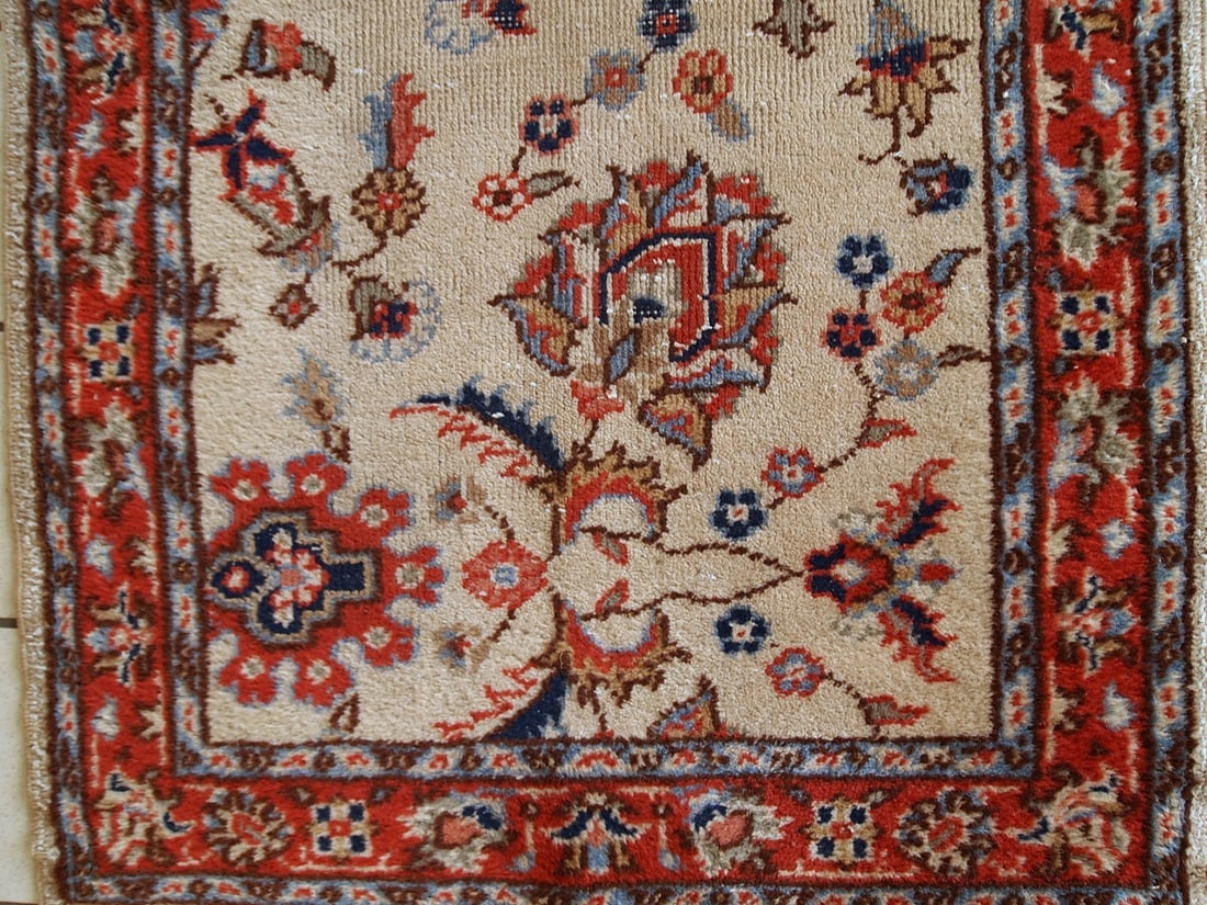 Handmade vintage Pakistani Lahore rug 2.5' x 4.6' ( 77cm x 141cm ) 1950s - 7