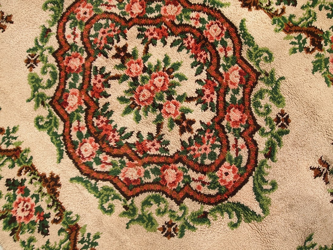 Vintage Belgian Savonnerie rug 6.5' x 9.8' ( 199cm x 299cm ) 1960s - 11