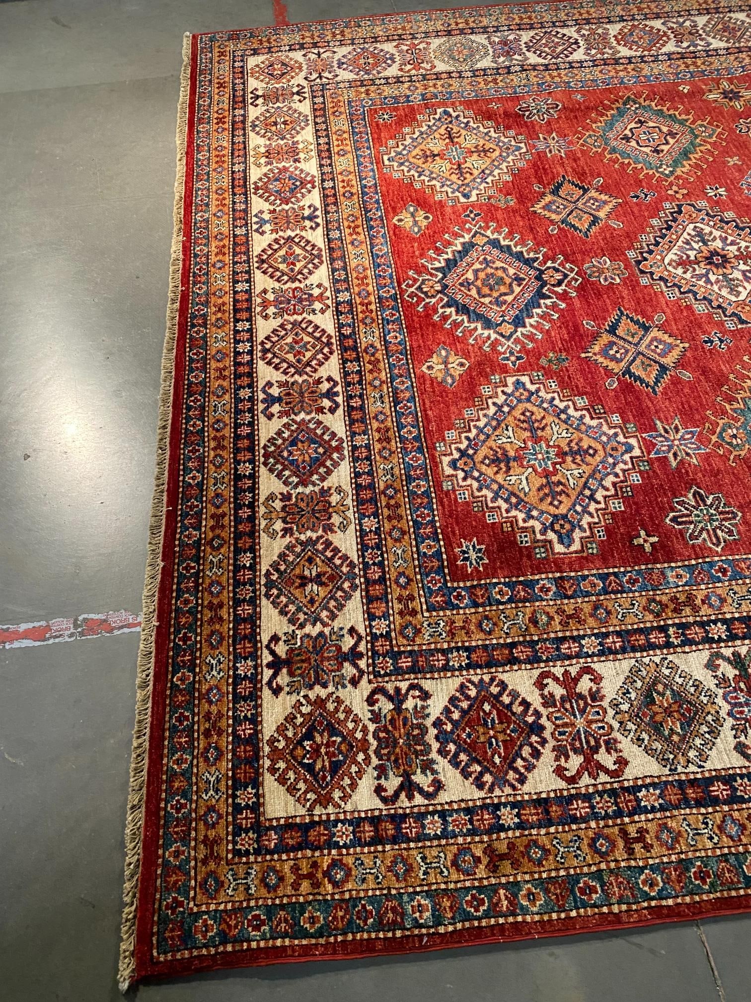 EXQUISITE FINE SUPER KAZAK RUG 8'.2"x11'.2" - 6