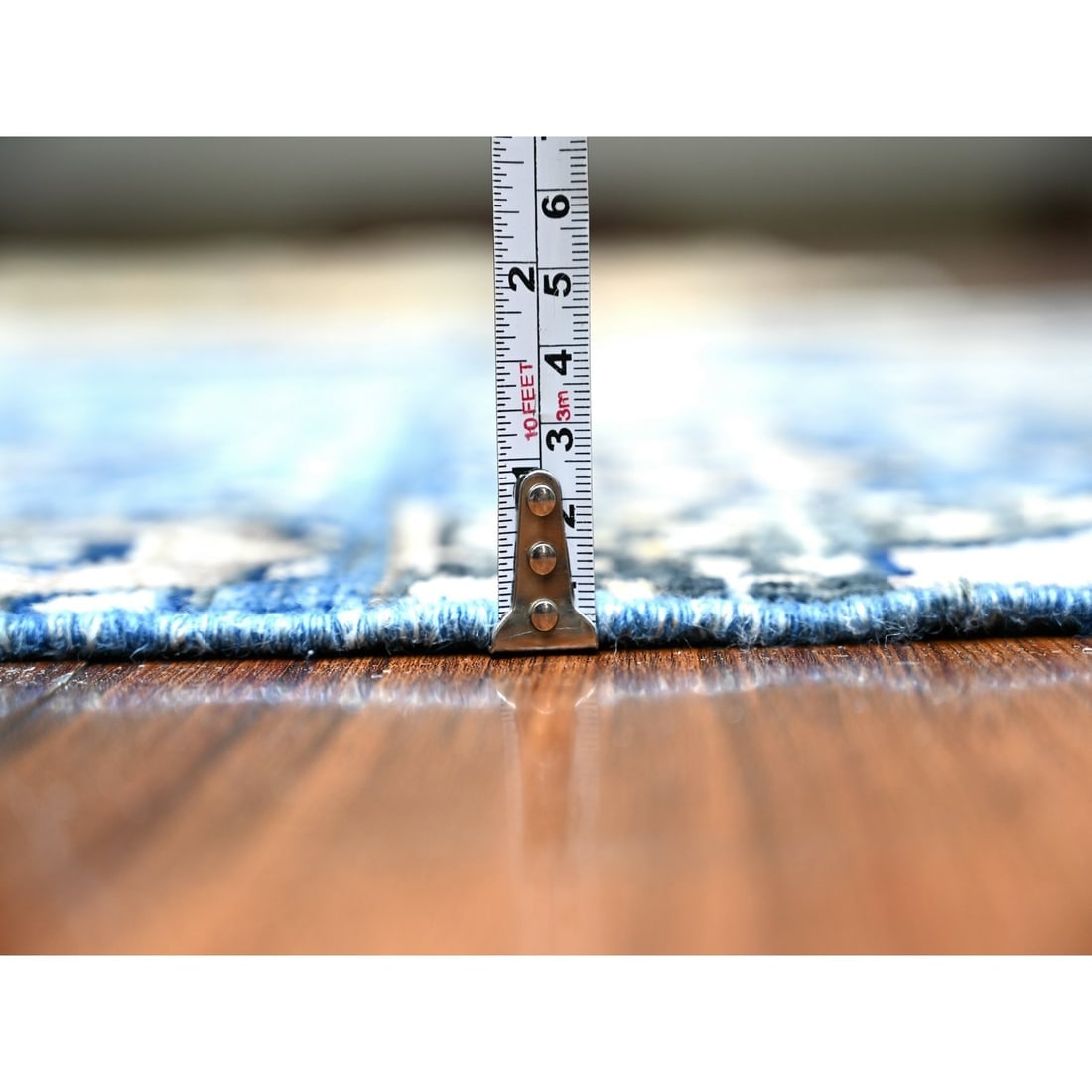 Air Force Blue, Dense Weave Vegetable Dyes, Soft Wool Hand Knotted, Fi - 5