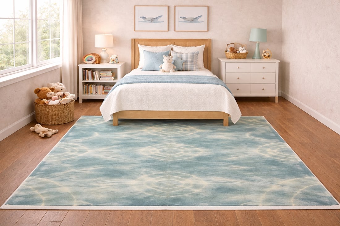 Dark Green Tie-Dye 5X8 Hand-Tufted Modern Rug - 2