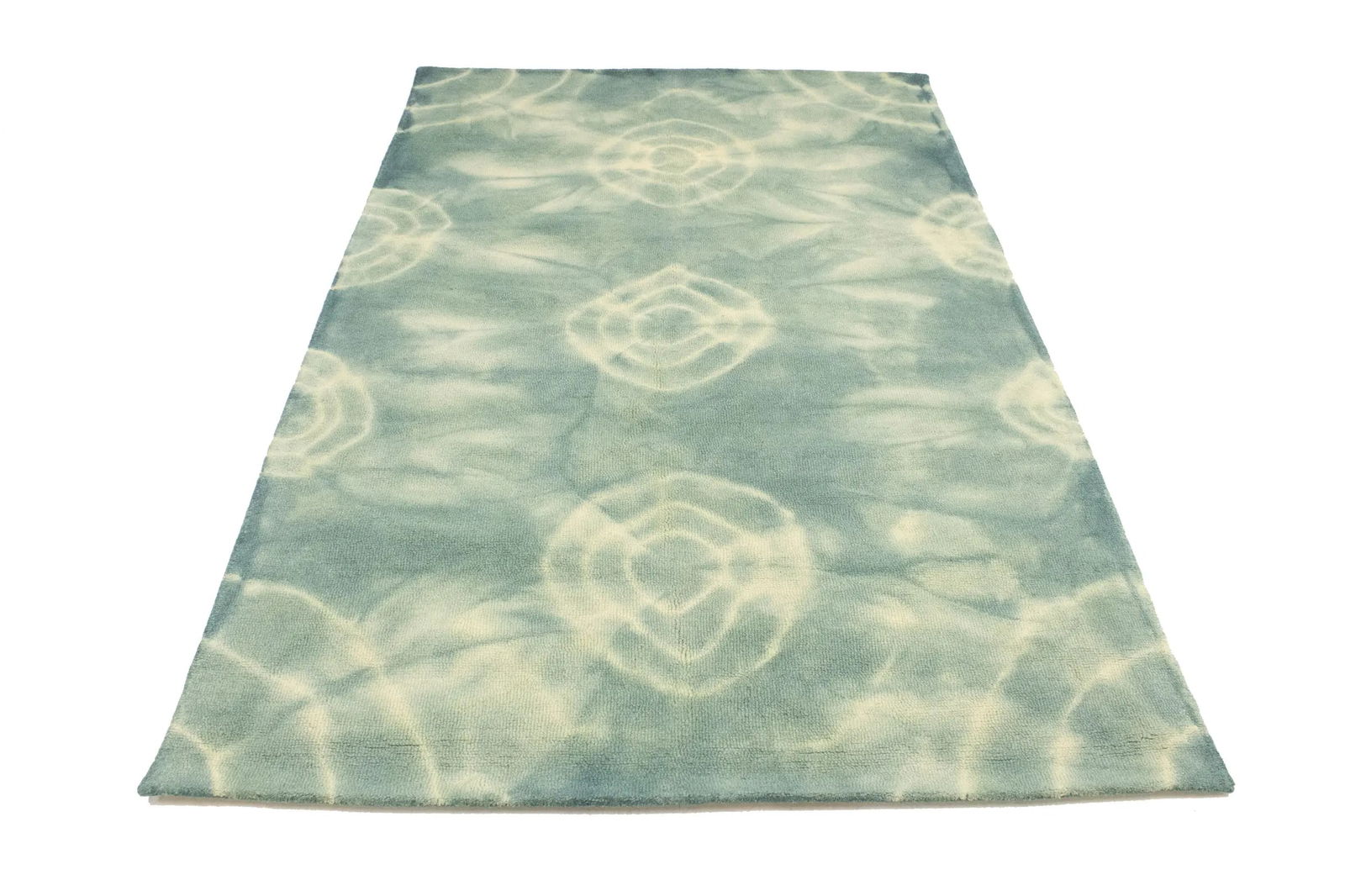 Dark Green Tie-Dye 5X8 Hand-Tufted Modern Rug - 3