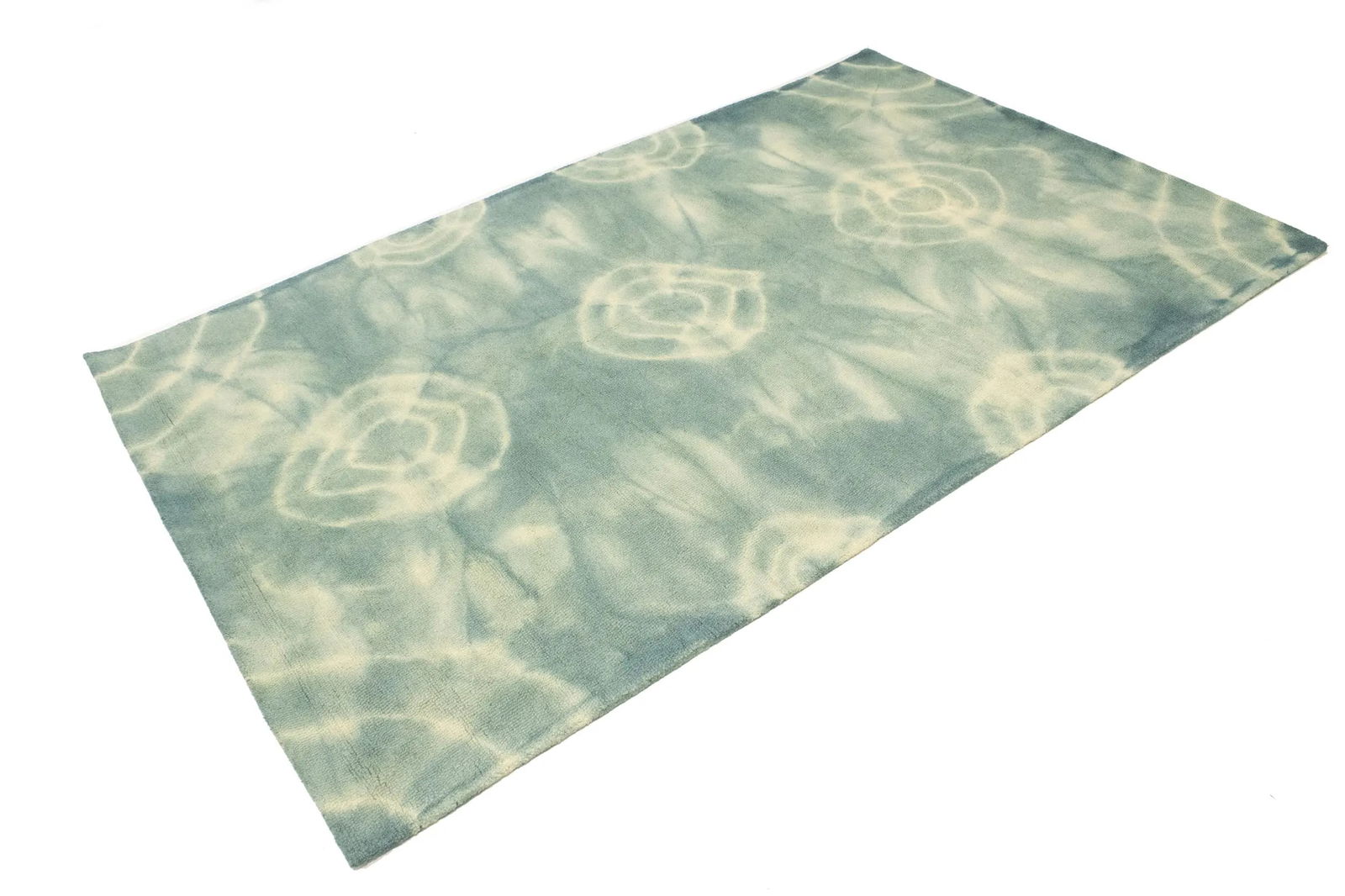 Dark Green Tie-Dye 5X8 Hand-Tufted Modern Rug - 4