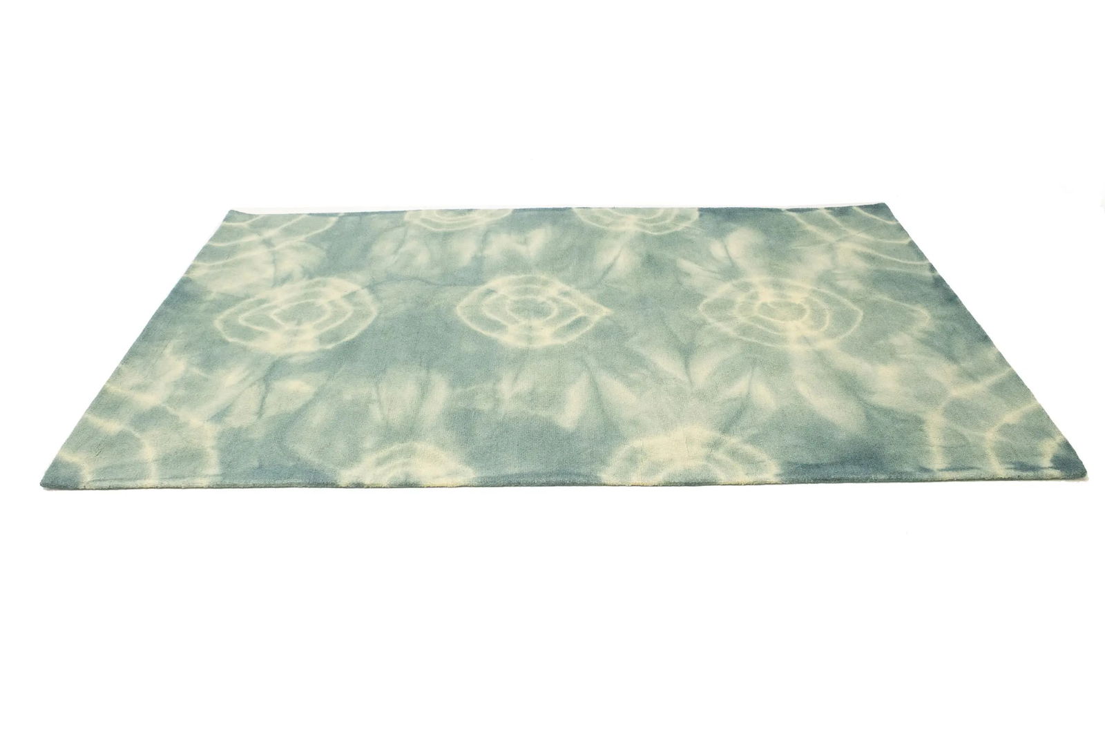 Dark Green Tie-Dye 5X8 Hand-Tufted Modern Rug - 6