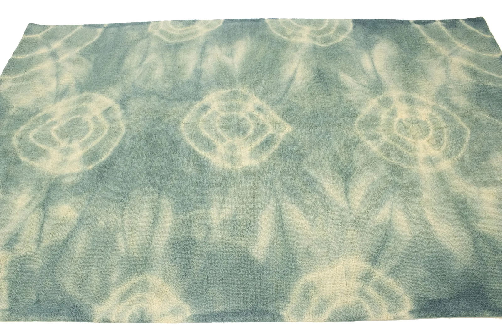 Dark Green Tie-Dye 5X8 Hand-Tufted Modern Rug - 7