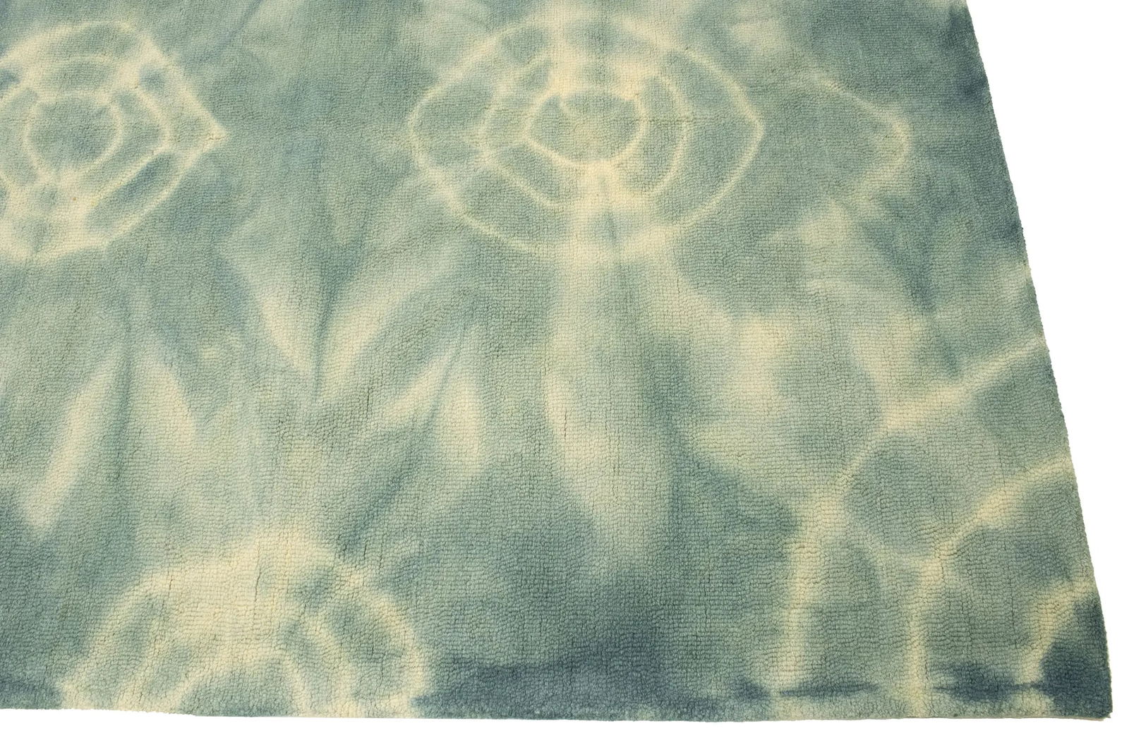 Dark Green Tie-Dye 5X8 Hand-Tufted Modern Rug - 9