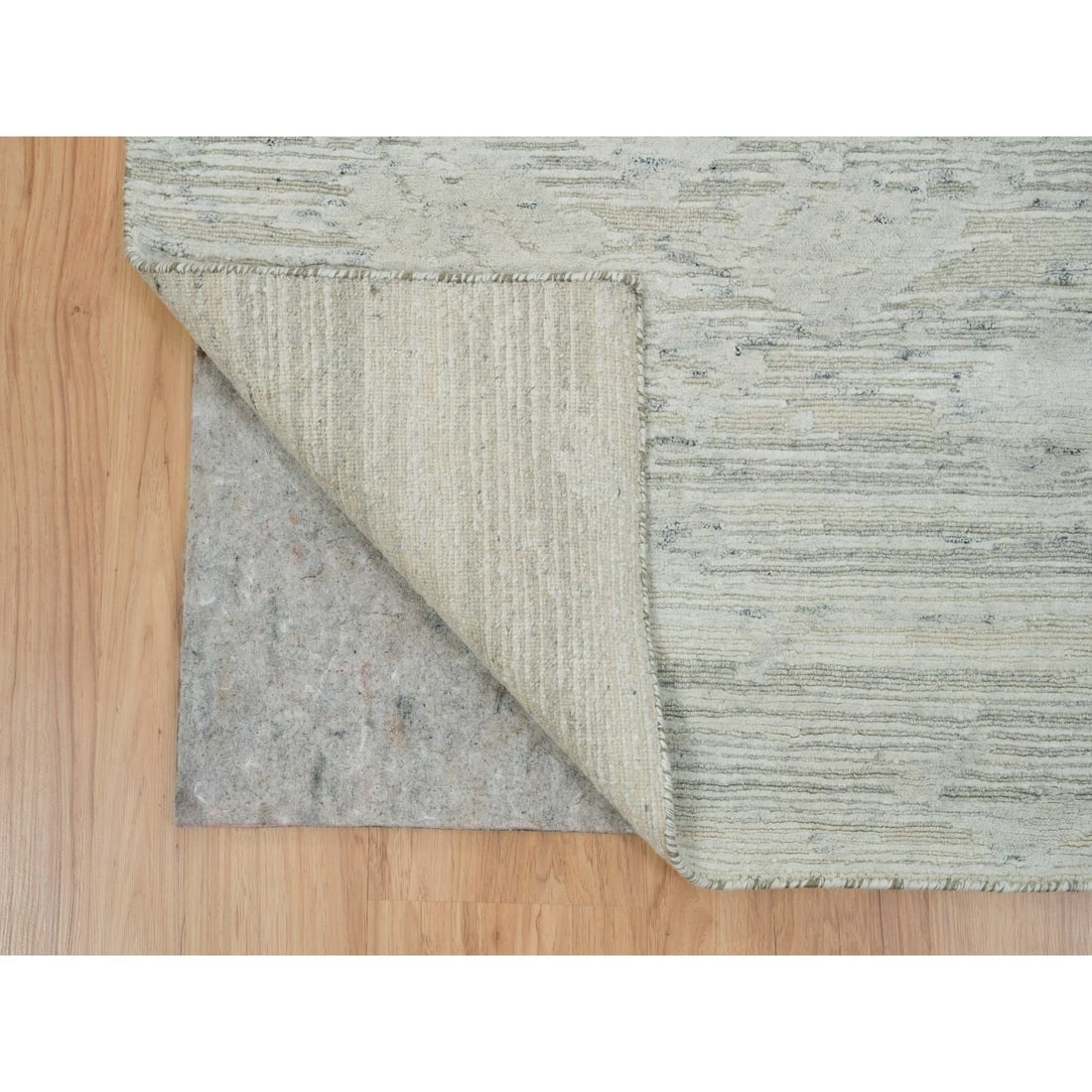 Ivory Modern Design Natural Wool Hand Knotted XL Runner Rug - 3