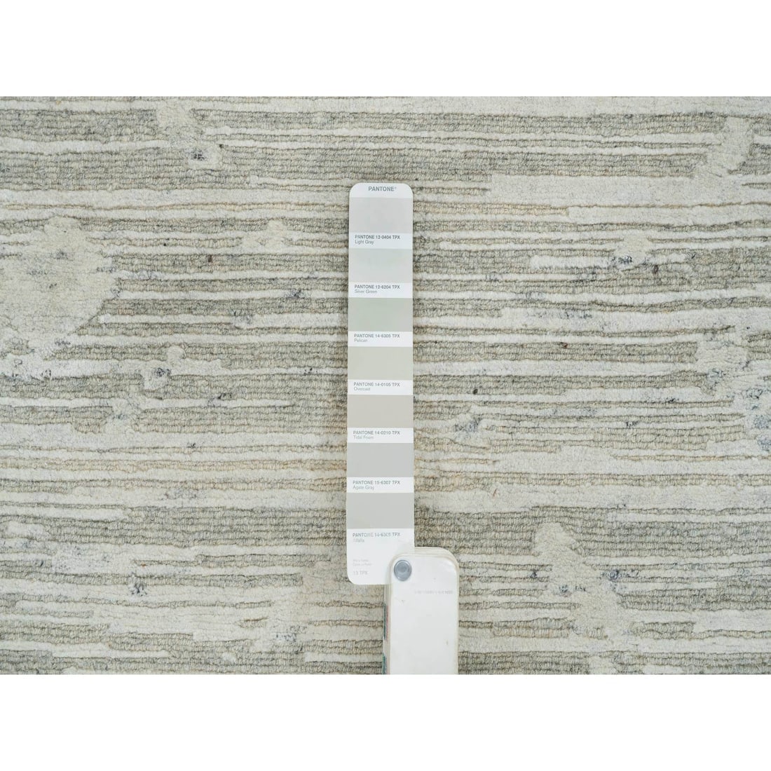 Ivory Modern Design Natural Wool Hand Knotted XL Runner Rug - 4