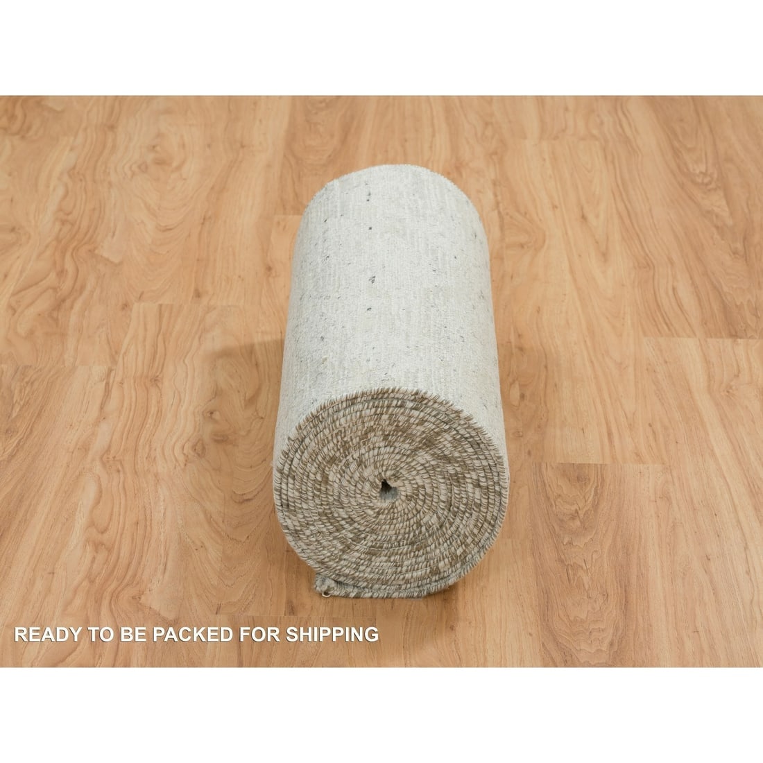 Ivory Modern Design Natural Wool Hand Knotted XL Runner Rug - 6