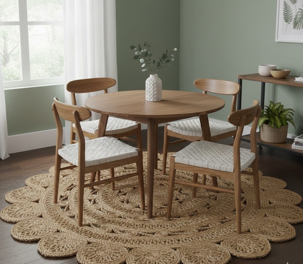 Reversible Braided Style 4X4 Jute Modern Round Rug - 2