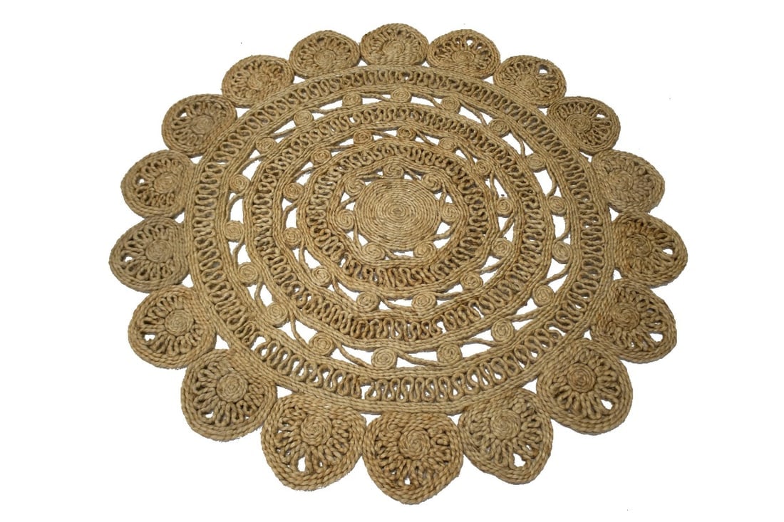 Reversible Braided Style 4X4 Jute Modern Round Rug - 3