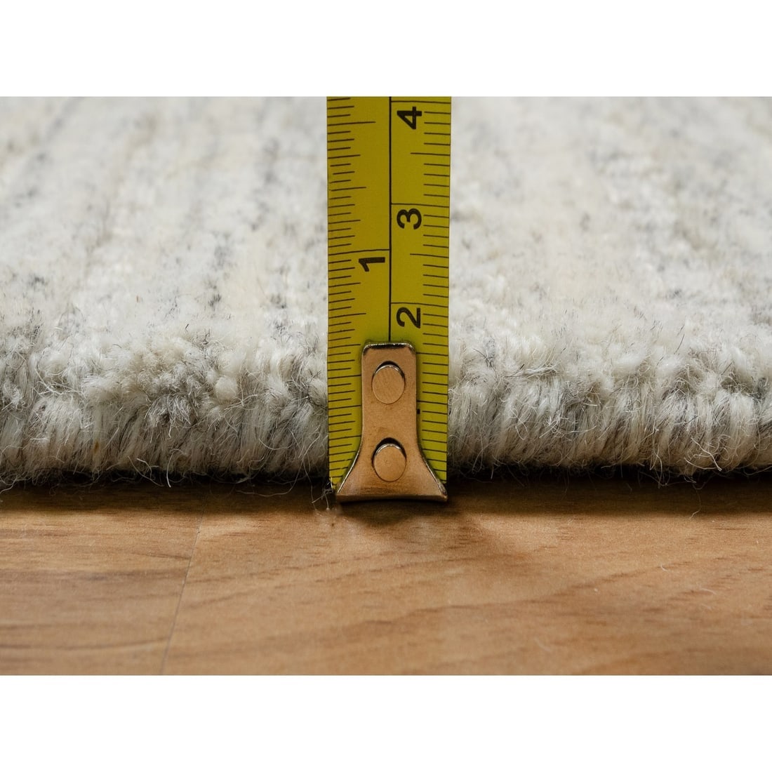 Bone Ivory Plain Modern Design Undyed Natural Wool Hand Loomed Rug - 10