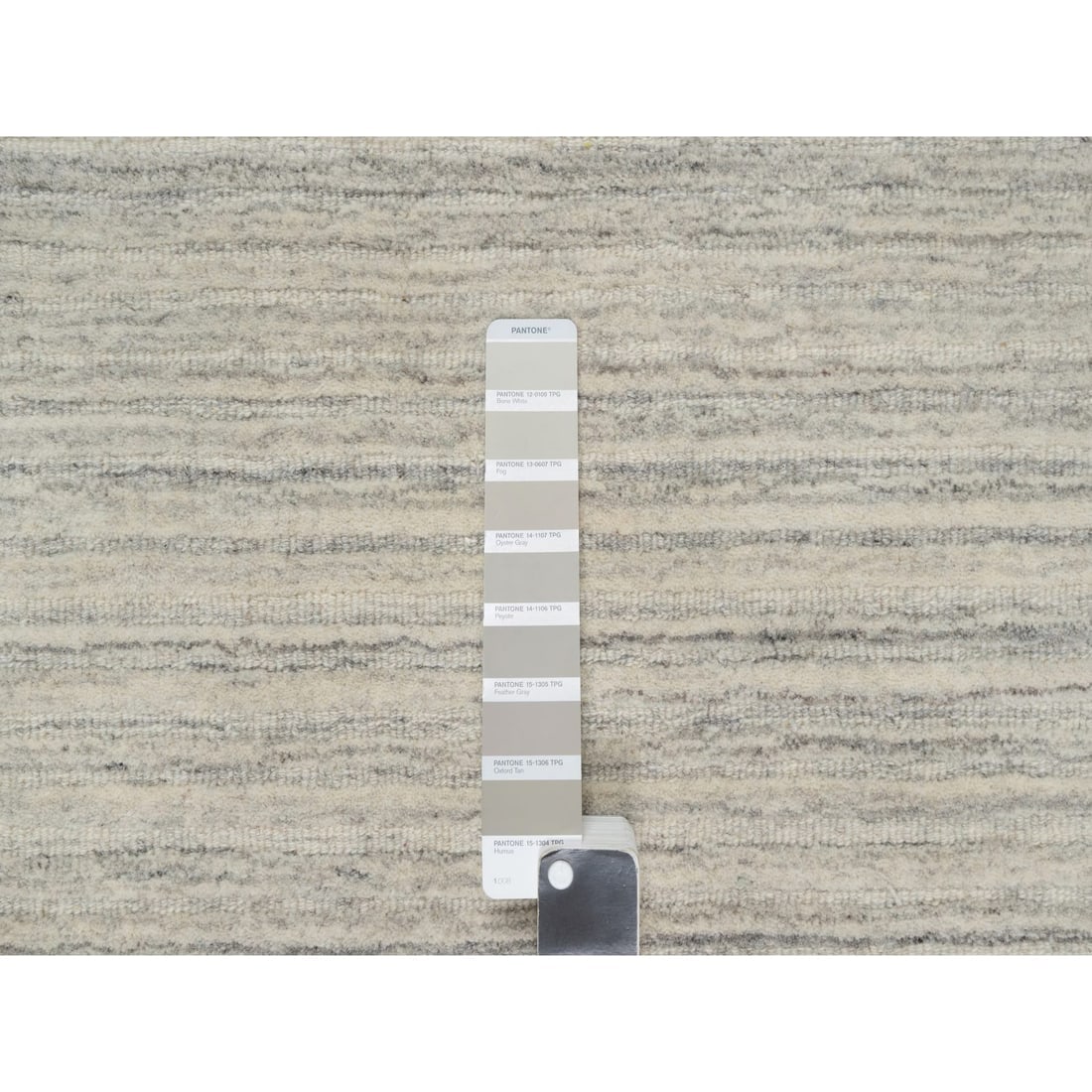 Bone Ivory Plain Modern Design Undyed Natural Wool Hand Loomed Rug - 7