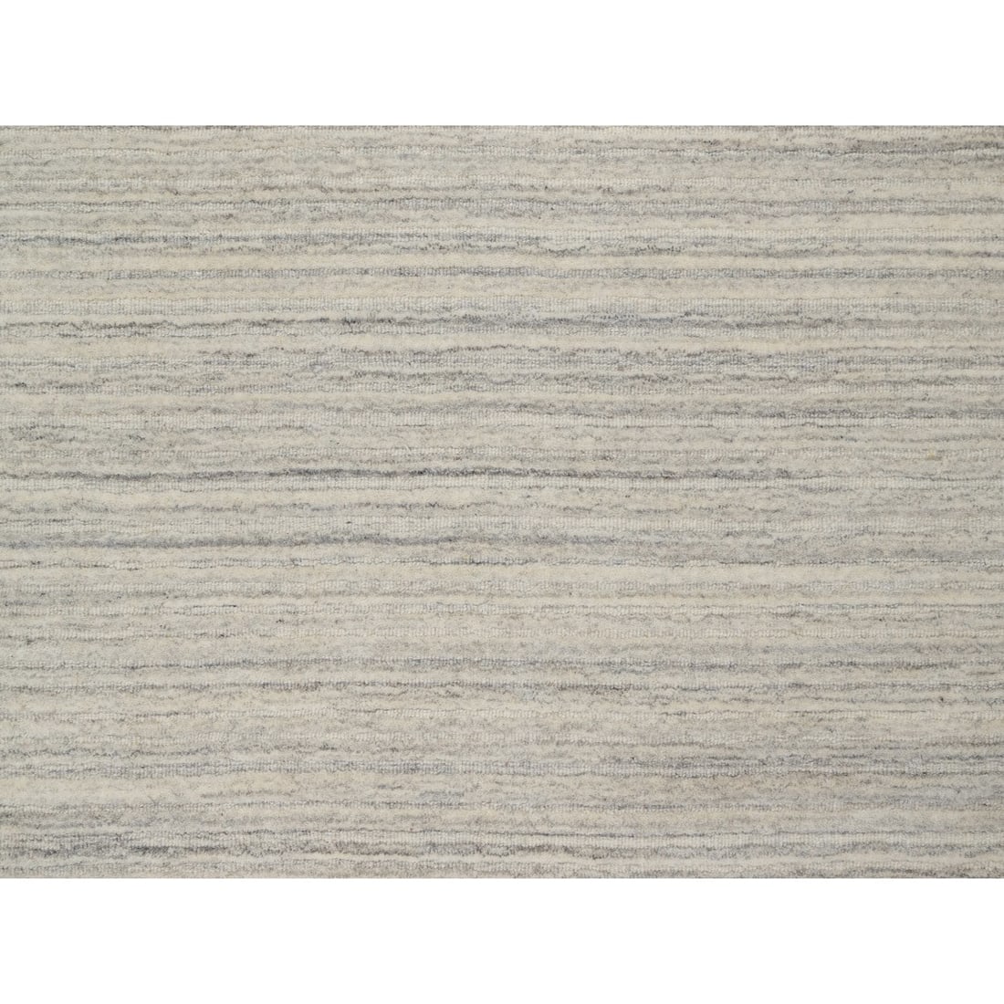 Bone Ivory Plain Modern Design Undyed Natural Wool Hand Loomed Rug - 8